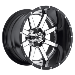 Fuel 1 Piece D260 Maverick Chrome Gloss Black Lip 24x12 8x165.1 (8x6.5) BP 4.77 BS -44MM Offset 125.10MM hub bore