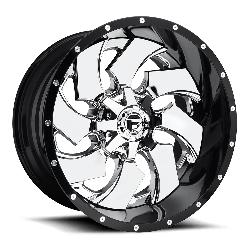 Fuel 2PC D240 Cleaver Chrome Gloss Black Lip 20x9 5x139.7 (5x5.5), 5x150 BP 5.79 BS +20MM Offset 110.10MM hub bore
