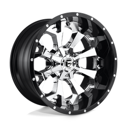 Fuel 2PC D246 Assault Chrome Gloss Black Lip 20x12 6x135, 6x139.7 (6x5.5) BP 4.81 BS -43MM Offset 106.10MM hub bore