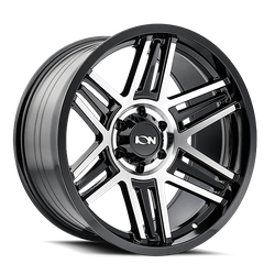 Ion Alloy 147 Gloss Black Machined 17x9 6x135 BP 5.00 BS 0mm Offset 87 hub bore
