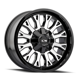 Ion Alloy 152 Gloss Black Machined 20x9 8x180 BP 5.00 BS 0mm Offset 124.1 hub bore