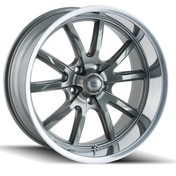 Ridler 650 Gloss Grey Polished 20x8.5 5x120.65 (5x4.75) BP 4.75 BS 0mm Offset 83.82 hub bore