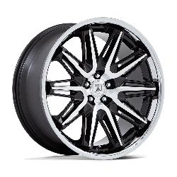 Asanti Black AB047 Imperator Gloss Black Machined With Stainless Steel Lip 20x10.5 5x112 BP 7.25 BS +38MM Offset 66.56MM hub bore