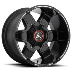 Asanti Off Road AB811 Warthog Satin Black Milled With Gloss Black Accent 20x10 8x180 BP 4.56 BS -24MM Offset 124.20MM hub bore