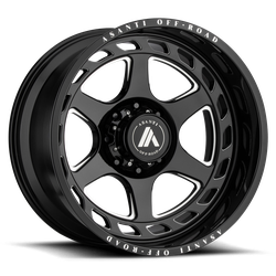Asanti Off Road AB816 Anvil Gloss Black Milled 20x10 6x139.7 (6x5.5) BP 4.79 BS -18MM Offset 106.10MM hub bore
