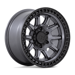 Calico Matte Gunmetal with Matte Black Lip 17x8.5 5x127 (5x5) 0mm