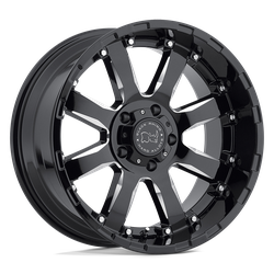 Black Rhino Hard Alloys BRSRA Sierra Gloss Black With Milled Spokes 17x9 6x139.7 (6x5.5) BP 4.53 BS -12MM Offset 112.10MM hub bore