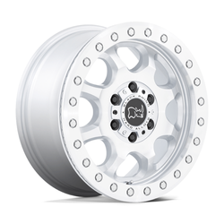 Black Rhino Hard Alloys BRVTR Venture Beadlock Gloss Silver With Machined Face 17x8 6x130 BP 6.00 BS +38MM Offset 84.10MM hub bore
