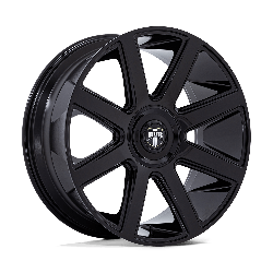 DUB 1 Piece DC273 Pull Gloss Black 24x10 5x115, 5x120 BP 6.09 BS +15MM Offset 74.10MM hub bore