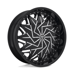 DUB 1 Piece S231 Dazr Gloss Black Milled 26x10 5x114.3 (5x4.5) BP 5.70 BS +5MM Offset 72.56MM hub bore