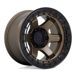 Fuel 1 Piece D124 Block Beadlock Matte Bronze With Matte Black Ring 17x8.5 6x135 BP 4.75 BS 0MM Offset 87.10MM hub bore