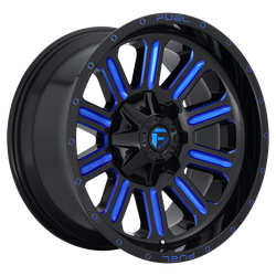 Hardline 20x10 Gloss Black Blue Tinted Clear 8x180 Bolt Pattern -18mm Offset