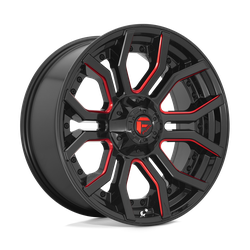 Fuel 1 Piece D712 Rage Gloss Black Red Tinted Clear 24x12 8x170 BP 4.77 BS -44MM Offset 125.10MM hub bore