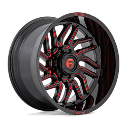 Fuel 1 Piece D808 Hurricane Gloss Black Milled Red Tint 20x10 5x139.7 (5x5.5) BP 4.79 BS -18MM Offset 78.10MM hub bore