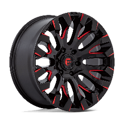 Fuel 1 Piece D829 Quake Gloss Black Milled Red Tint 20x9 6x135 BP 5.04 BS +1MM Offset 87.10MM hub bore