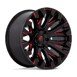 Fuel 1 Piece D829 Quake Gloss Black Milled Red Tint 18x9 5x139.7 (5x5.5) BP 5.04 BS +1MM Offset 78.10MM hub bore