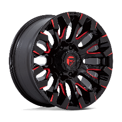 Fuel 1 Piece D829 Quake Gloss Black Milled Red Tint 20x9 8x180 BP 5.04 BS +1MM Offset 124.20MM hub bore