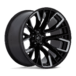 Fuel 1 Piece D849 Rebar Gloss Black Milled 22x12 5x139.7 (5x5.5) BP 4.77 BS -44MM Offset 78.10MM hub bore