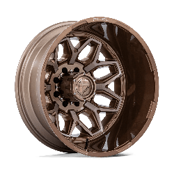Fuel 1 Piece D876 Flux Dually Platinum Bronze 20x8.25 8x165.1 (8x6.5) BP 8.72 BS +104MM Offset 117.00MM hub bore