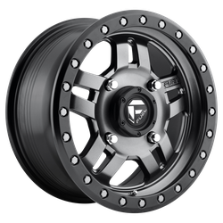 Anza 15x7 Matte Gun Metal Black Bead Ring 4x156 Bolt Pattern 13mm Offset