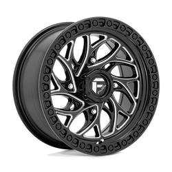 Fuel UTV D741 Runner UTV Gloss Black Milled 15x7 4x137 BP 4.39 BS +10MM Offset 110.10MM hub bore
