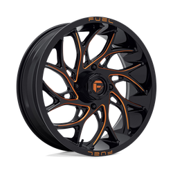 D780 Runner UTV Gloss Black Milled Orange 20x7 4x156 +13mm