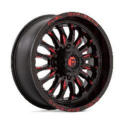 Fuel UTV D822 Arc UTV Gloss Black Milled Red 18x7 4x137 BP 4.51 BS +13MM Offset 110.10MM hub bore