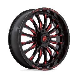 Fuel UTV D822 Arc UTV Gloss Black Milled Red 22x7 4x137 BP 4.51 BS +13MM Offset 110.10MM hub bore