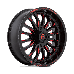 Fuel UTV D822 Arc UTV Gloss Black Milled Red 20x7 4x137 BP 4.51 BS +13MM Offset 110.10MM hub bore