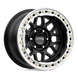 KMC KM235 Grenade Crawl Beadlock Satin Black 17x9 6x139.7 (6x5.5) BP 3.50 BS -38MM Offset 108.00MM hub bore