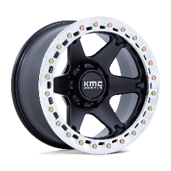 KMC KM238 VI Beadlock Satin Black With Machined Ring 20x10 3.61 BS -48MM Offset 72.56MM hub bore