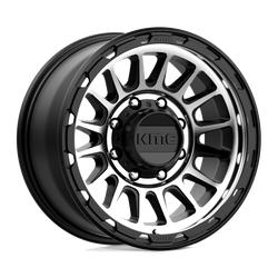 KMC KM542 Impact Satin Black Machined 17x8.5 8x165.1 (8x6.5) BP 4.75 BS 0MM Offset 125.10MM hub bore