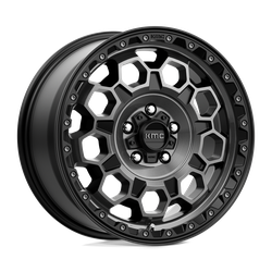 KMC KM545 Trek Satin Black With Gray Tint 17x8 5x108 (5x4.25) BP 6.00 BS +38MM Offset 72.56MM hub bore