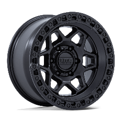 KMC KM553 Torx Matte Black With Gloss Black Lip 17x8.5 6x135 BP 4.75 BS 0MM Offset 87.10MM hub bore