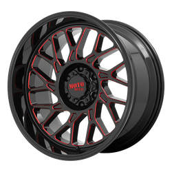 MO805 Gloss Black Milled With Red Tint 22x10 5x127 (5x5) -18mm