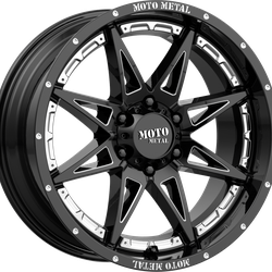 Hydra 20x12 Gloss Black Milled 8x165.1 (8x6.5) Bolt Pattern -44mm Offset