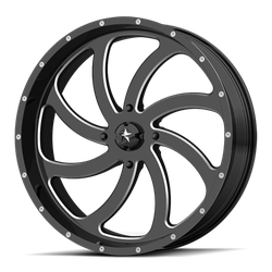Switch 18x7 Gloss Black Milled 4x137 Bolt Pattern 0mm Offset