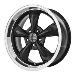 Performance Replicas PR106 Gloss Black With Machined Lip 18x10 5x114.3 (5x4.5) BP 7.27 BS +45MM Offset 70.70MM hub bore