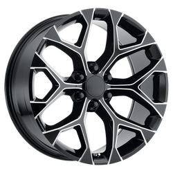Performance Replicas PR176 Gloss Black Milled 22x9 6x139.7 (6x5.5) BP 5.94 BS +24MM Offset 78.10MM hub bore
