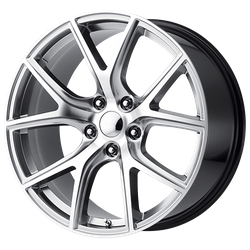 Performance Replicas PR181 Hyper Silver Machined 20x10 5x127 (5x5) BP 7.47 BS +50MM Offset 71.50MM hub bore