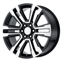 Performance Replicas PR182 Gloss Black Machined 20x9 6x139.7 (6x5.5) BP 5.94 BS +24MM Offset 78.10MM hub bore