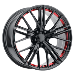 Performance Replicas PR194 Gloss Black Red Machined 20x9 5x120 BP 6.18 BS +30MM Offset 67.06MM hub bore