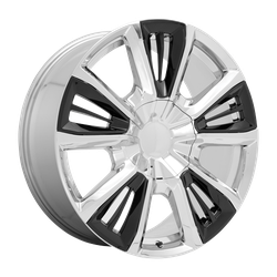 Performance Replicas PR212 Chrome With Gloss Black Accents 22x9 6x139.7 (6x5.5) BP 6.10 BS +28MM Offset 78.10MM hub bore