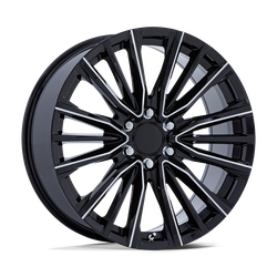 Performance Replicas PR223 Gloss Black Milled 22x9 6x139.7 (6x5.5) BP 6.10 BS +28MM Offset 78.10MM hub bore