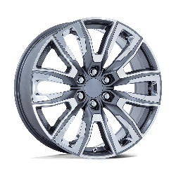 Performance Replicas PR225 Gloss Gunmetal Machined With Chr Accent 22x9 6x139.7 (6x5.5) BP 6.10 BS +28MM Offset 78.10MM hub bore
