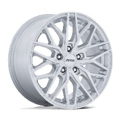 Petrol PE004 P3E Machined Brushed Gloss Silver 17x8 5x114.3 (5x4.5) BP 6.07 BS +40MM Offset 72.56MM hub bore