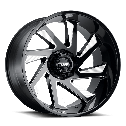 Tuff T1B Gloss Black Milled 20x10 5x127 (5x5) BP 4.56 BS -23MM Offset 71.60MM hub bore