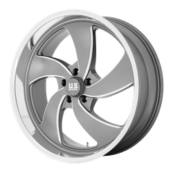 U133 Desparado Anthracite Milled Diamond Cut Lip 22x10.5 5x120.65 (5x4.75) +1mm