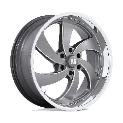 US Mag 1 Piece U133 Desperado Anthracite Milled Diamond Cut Lip Lip 22x10 6x139.7 (6x5.5) BP 6.48 BS +25MM Offset 78.10MM hub bore