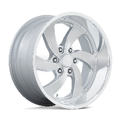 US Mag 1 Piece U134 Desperado Silver Brush Face Milled Diamond Cut Lip 20x8 6x139.7 (6x5.5) BP 4.54 BS +1MM Offset 90.70MM hub bore